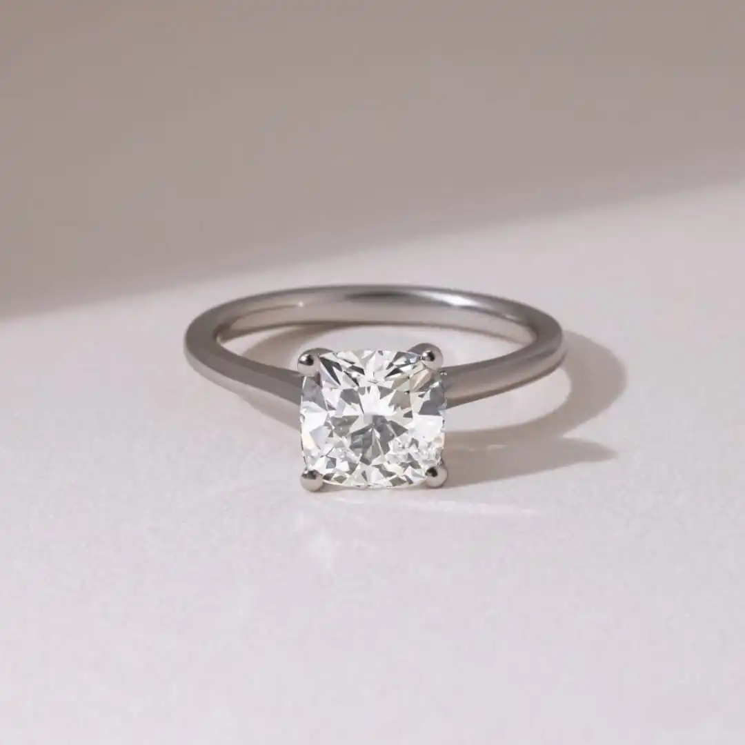 4 Carat Elongated Cushion Cut Diamond Ring